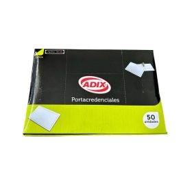 PORTACREDENCIAL HORIZONTAL CON ALFILER CAJA 50 UNIDADES ADIX SEMI RIGIDO