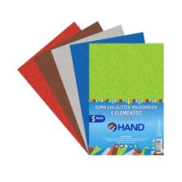 GOMA EVA GLITTER HOLOG 5 COL 20x30cm HAND // 2391