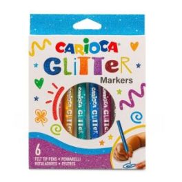 PLUMONES GLITTER 6 COLORES CARIOCA // 42190