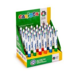 EXPOSITOR CON 24 BOLIGRAFOS 4 COLORES CARIOCA // 40146