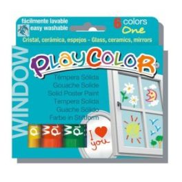 TEMPERA SOLIDA VIDRIO 6 COLORES PLAYCOLOR // 2001