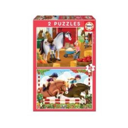 PUZZLE 2x48 PCS, CUIDANDO CABALLOS // 17150