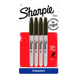 MARCADOR PUNTA FINA SHARPIE NEGRO BLISTER 4 UNIDADES