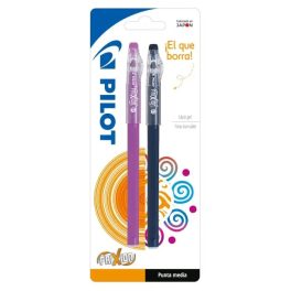 LAPIZ GEL FRIXION STICK 0.7MM AZUL PIEDRA13 + PURPURA11 BLIS