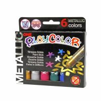 TEMPERA SOLIDA METALIZADA 6 COL PLAYCOLOR // 10321