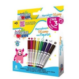 MARCADORES STAMP CON FIGURA PROARTE KIDS 8 COLORES