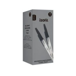BOLIGRAFO ISOFIT 1,0MM PUNTA MEDIA NEGRO CAJA 50 UNI