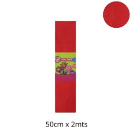 PAPEL CREPE 10 PLIEGOS COLOR ROJO 50X200CM