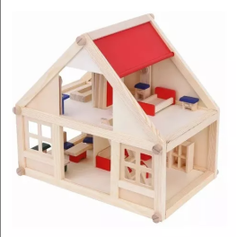 Casa De Mu&ntilde;ecas De Madera Y Muebles De Juguete De Madera.