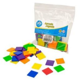 FICHAS CUADRADAS COLORES 2CM COLORES 100 UNID.L70