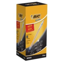 LAPIZ PASTA BIC CRISTAL FINO 0,8MM DURA+ 50U NEGRO