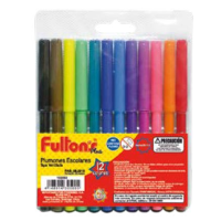 PLUMON SCRIPTO PUNTA FINA REDONDO CUERPO PLAST. 12 COLORES COL/SURTIDO FULTONS