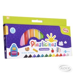 PLASTICINA TRIANGULAR 12 COLORES (008) ADIX PLASTICINA TRIANGULAR 12 COLORES (008) ADIX