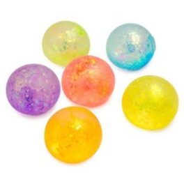 PELOTAS SQUISHY GLITTER DIF. COLORES 6 UD