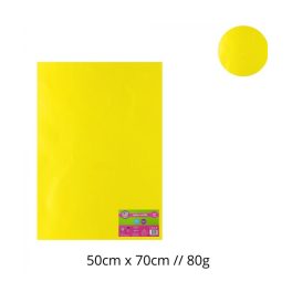 PAPEL LUSTRE AMARILLO 50X70CM 80GR 10PCS