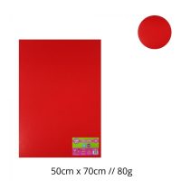 PAPEL LUSTRE ROJO 50X70CM 80GR 10PCS