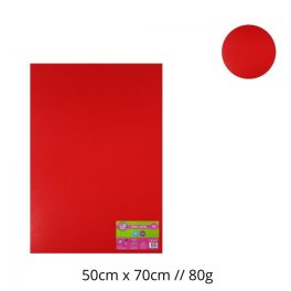 PAPEL LUSTRE ROJO 50X70CM 80GR 10PCS