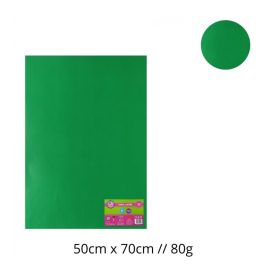 PAPEL LUSTRE VERDE 50X70CM 80GR 10PCS