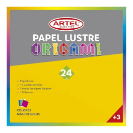 BLOCK PAPEL LUSTRE 24 HOJAS 12 COL 16X16