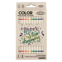 EST 12 MARCADORES LETTERING DOBLE PUNTA