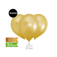 GLOBOS LISOS METALICOS ORO R9 50UN