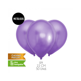 GLOBOS LISOS METALICOS R9 22CM MORADO SET50U /100 GLOBOS LISOS METALICOS R9 22CM MORADO SET50U /100