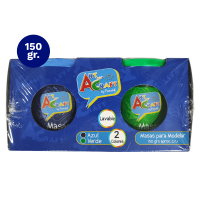 MASA PARA MODELAR 150 GRS SET 2 PCS AZUL/VERDE ART & CRAF