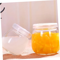 Pack De 6 Frascos De Vidrio Redondo Tapa Plástica. Postre Color 300 Ml
