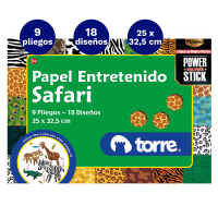 BOLSON PAPEL ENTRETENIDO ANIMALES (SAFARI) TORRE