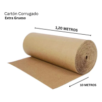 Cartón Corrugado 10 Mts X 1.2 Mts / Rollo Extra Largo