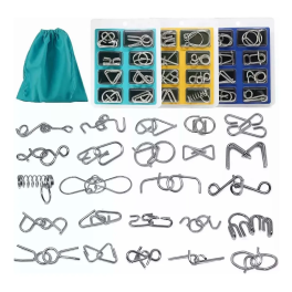 Juego De 24 Piezas Ingenio Rompecabezas Puzzle Metal Juguete