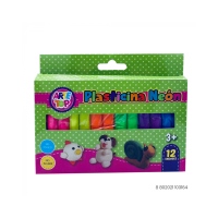 SET PLASTICINA NEON X12PCS