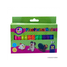 SET PLASTICINA NEON X12PCS