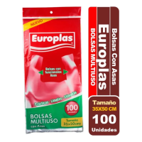 Bolsas Con Asas Multiuso Europlas 35x50 Cm 100 Un