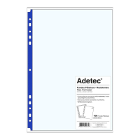 FUNDA ARCHIVADOR RESISTENTE ADETEC - OFICIO BORDE AZUL 100 UN