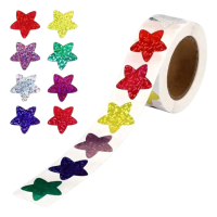 100 Stickers Calcomanias Adhesivas 2.5cm Estrellas Colores