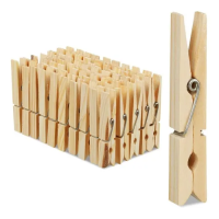 SET DE PERRO DE ROPA MADERA NATURAL 48 UNIDADES