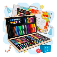 Set De Dibujo Y Pintura, Lápices Y Accesorios 180 Piezas