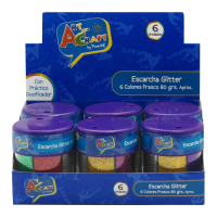 ESCARCHA GLITTER FRASCO 80 GRS 6 COLO ART & CRAF