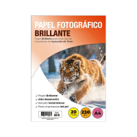 PAPEL FOTOGRAFICO INKJET - A4 BRILLANTE 230 GR 20 HOJAS