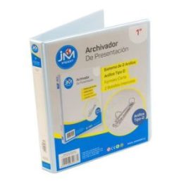 ARCHIVADOR PRESENT.CARTA 2 ANILLOS BLCO 1 " (48)