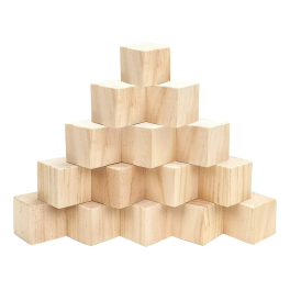 Set Cubos De Madera Para Artesan&iacute;as 20 Unidades