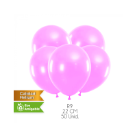 GLOBOS LISOS ROSADO R9 50UN