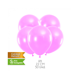 GLOBOS LISOS ROSADO R9 50UN