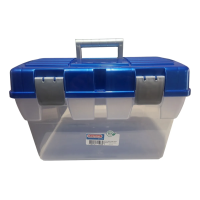 Caja Organizadora Almacenamiento Con Manilla 16 Litros. Azul Lisa
