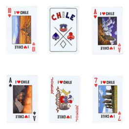 Naipes De Poker Plateado Plastificadas Dise&ntilde;o Chile Blanco Chile Chileno