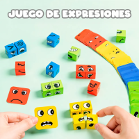 Juego De Puzzle Emociones En Caja Cubos Did&aacute;cticos