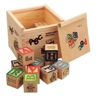 Cubos De Madera Letras Y Numeros 27 Piezas Didácticos