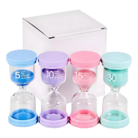 Set 4 Relojes De Arena Juegos Tiempos 5 10 15 30 Mins Vidrio