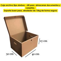 Pack 5und Caja Storbox -archivo Americana-memphis 40x30x27 Marr&oacute;n Claro